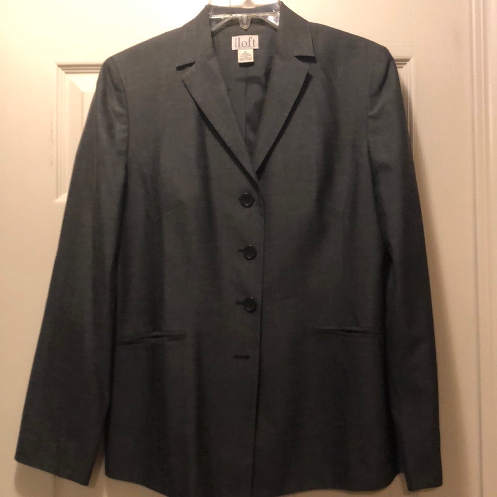 Ann Taylor Loft Grey Blazer Sz 8